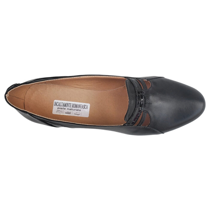 Pantofi dama negri cu toc mic din piele naturala neteda intre 36 si 41 - imagine 5