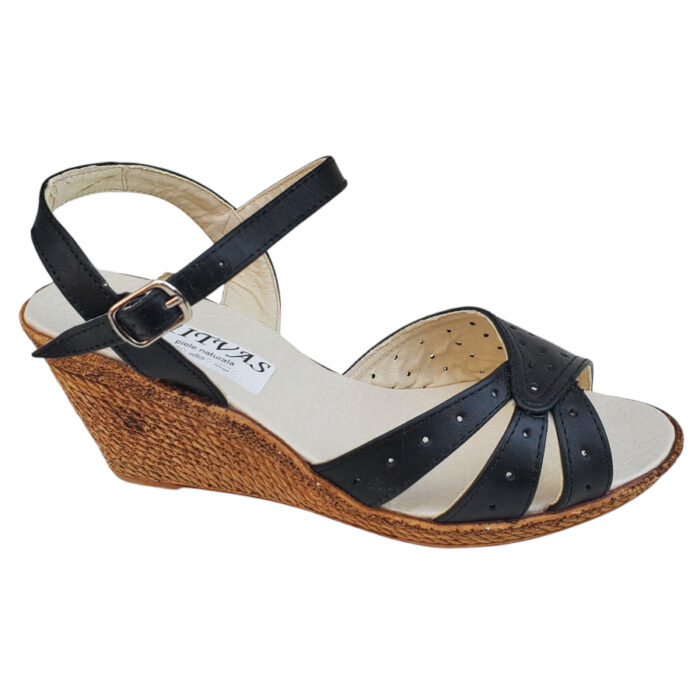 Sandale dama negre cu platforma din piele naturala intre 35 si 40 - imagine 2