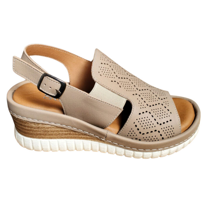 Sandale dama cu platforma bej din piele naturala intre 36 si 40 - imagine 2