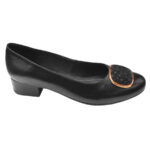 Pantofi dama negri eleganti cu toc mic din piele naturala marimi intre 34 si 41