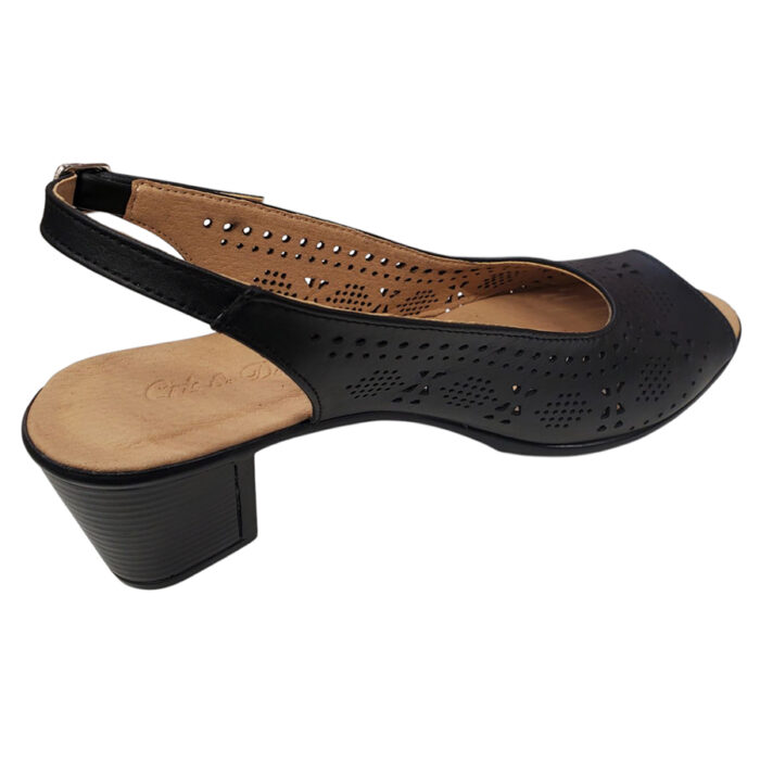 Sandale dama negre cu toc patrat din piele naturala intre 35 si 40 - imagine 3