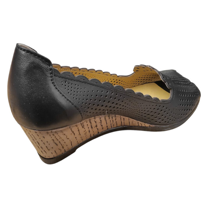 ULTIMA PERECHE Pantofi de vara dama SCV din piele naturala perforata negri marimea 40 - imagine 3