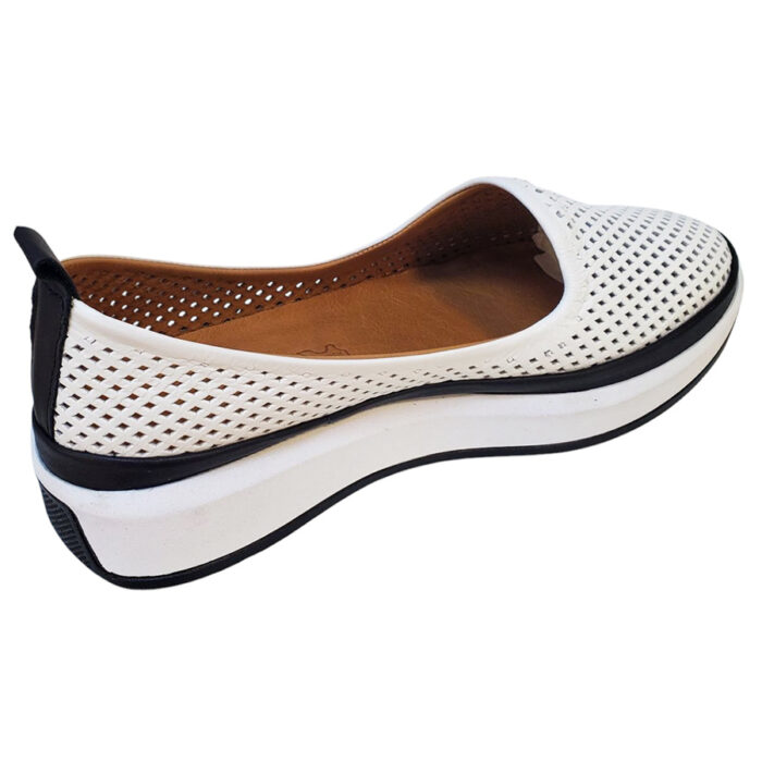 ULTIMA PERECHE Pantofi dama sport-casual din piele naturala perforata albi Dogati marimea 37 - imagine 2