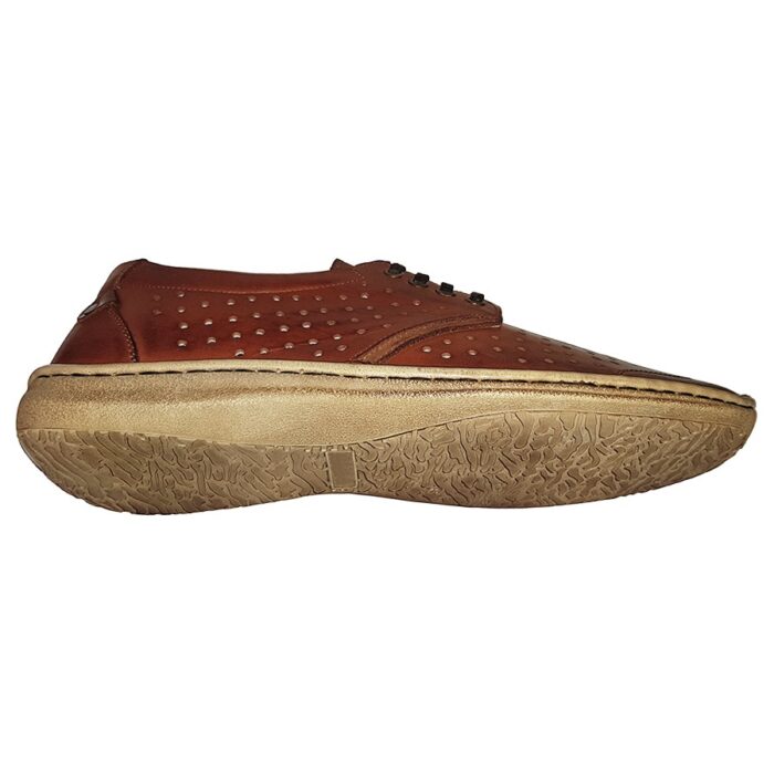 Pantofi lati foarte usori maro din piele naturala perforata cu siret marimile 45 si 46 - imagine 4
