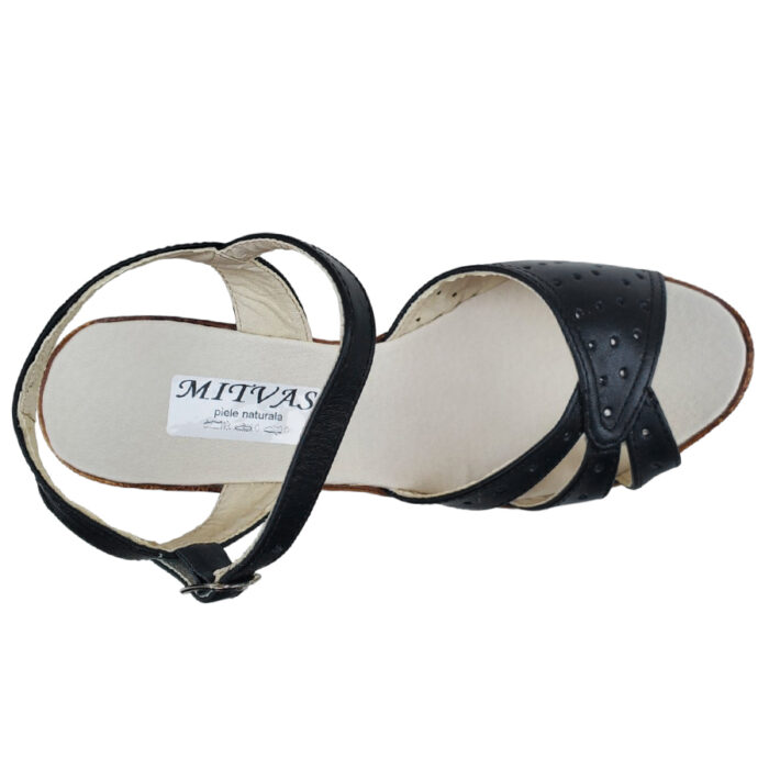 Sandale dama negre cu platforma din piele naturala intre 35 si 40 - imagine 5