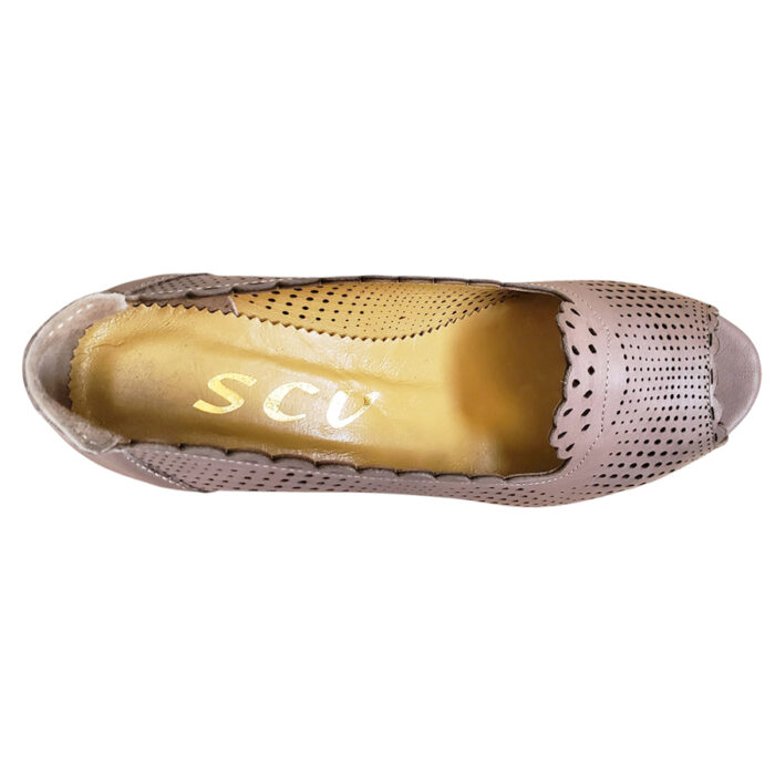 Pantofi de vara dama SCV din piele naturala perforata bej intre 36 si 40 - imagine 5