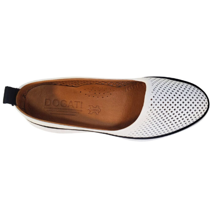 ULTIMA PERECHE Pantofi dama sport-casual din piele naturala perforata albi Dogati marimea 37 - imagine 4
