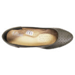 Pantofi dama gri cu toc masiv din piele naturala decupata intre 36 si 40 - imagine 4