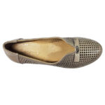 Pantofi dama grej cu toc masiv din piele naturala perforata intre 36 si 40 - imagine 5