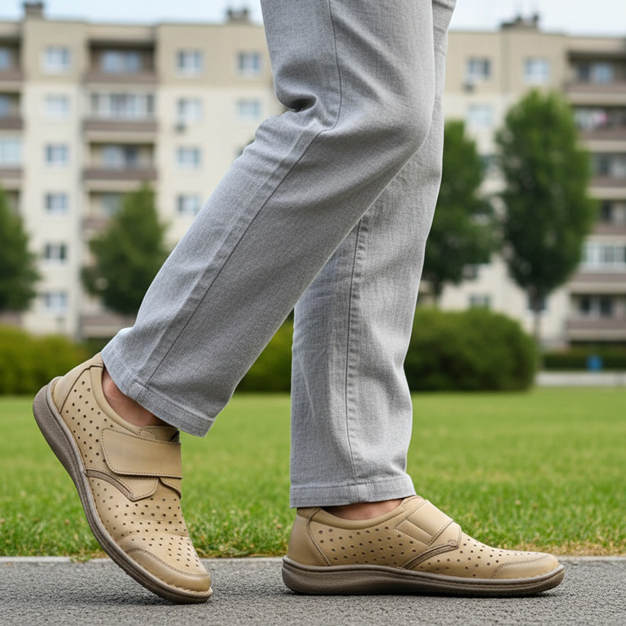 pantofi-lati-foarte-usori-bej-din-piele-naturala-perforata-cu-arici-intre-40-si-46 Pantofi lati foarte usori bej din piele naturala perforata cu arici marimi intre 39 si 44 - imagine 1