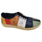 ULTIMA PERECHE Pantofi dama BioFlex cu siret din piele naturala perforata negru-multicolor marimea 37