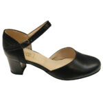 Sandale dama din piele naturala elegante cu toc negre intre 35 si 40 - imagine 2