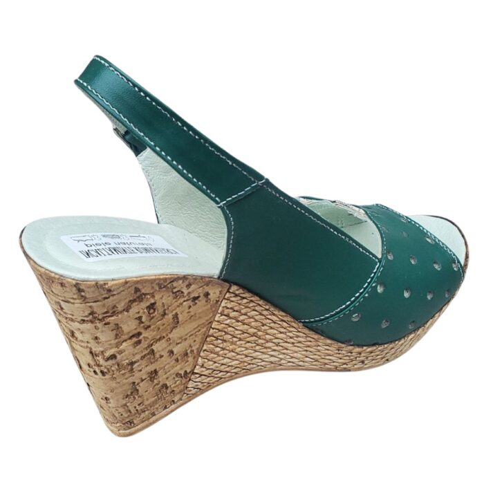 Sandale dama cu platforma verzi din piele naturala intre 35 si 41 - imagine 3