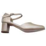 Sandale dama din piele naturala elegante cu toc bej intre 35 si 40 - imagine 4