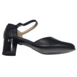 Sandale dama din piele naturala elegante cu toc negre intre 35 si 40 - imagine 4