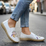 Pantofi dama BioFlex Confort din piele naturala perforata alba intre 36 si 40