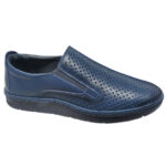 ULTIMA PERECHE Pantofi barbati din piele naturala perforata bleumarin marimea 41 - imagine 2