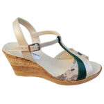 Sandale dama verde-multicolor cu platforma din piele naturala intre 34 si 42 - imagine 2