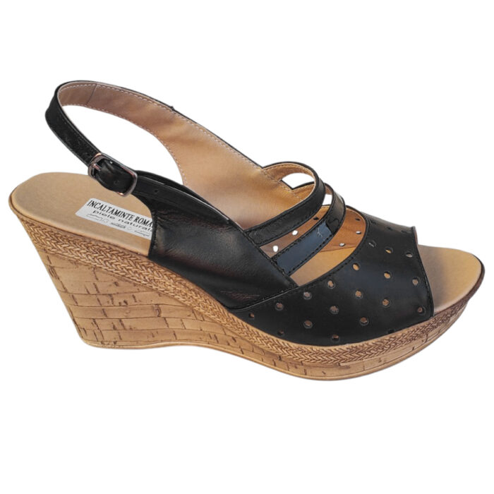 Sandale dama negre cu platforma din piele naturala intre 35 si 41 - imagine 2