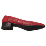 LICHIDARE-Pantofi dama rosii cu toc mic din piele naturala perforata marimea 35 - imagine 3