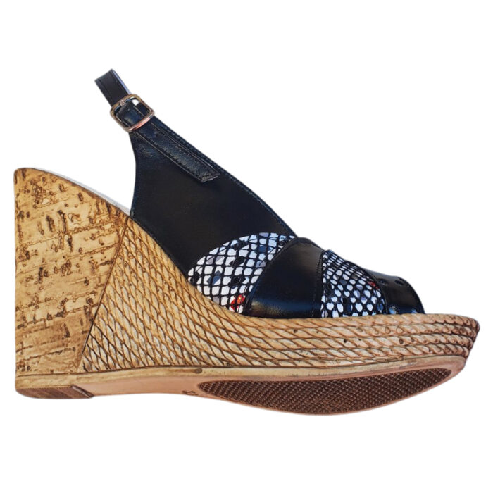 Sandale dama cu platforma negre din piele naturala intre 35 si 41 - imagine 3
