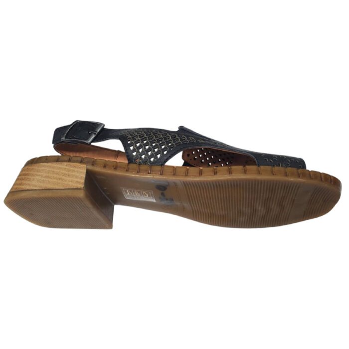 Sandale dama late din piele naturala perforata negre cu marimi intre 36 si 40 - imagine 4