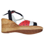 Sandale dama rosu-multicolor cu platforma din piele naturala intre 34 si 42 - imagine 4