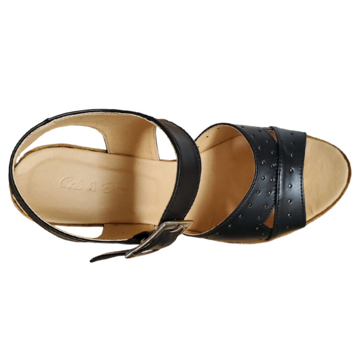 Sandale dama cu platforma negre din piele naturala intre 35 si 41 - imagine 5