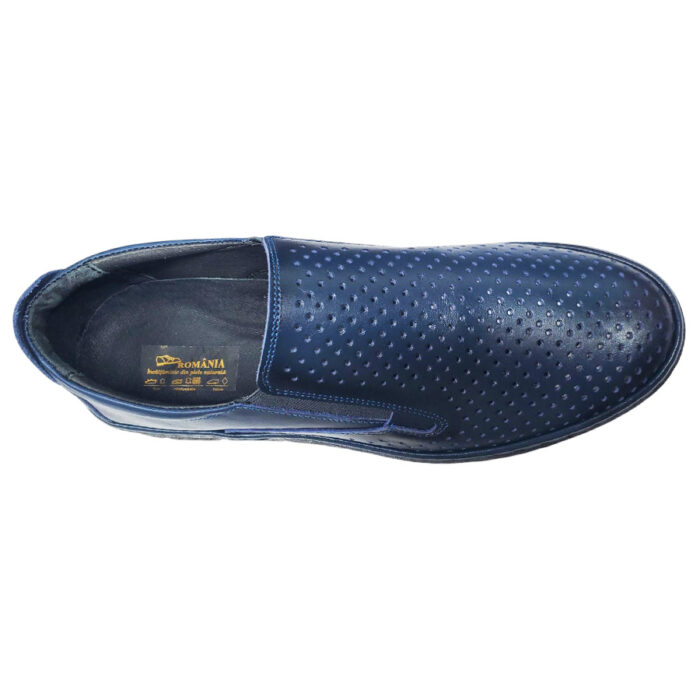 ULTIMA PERECHE Pantofi barbati din piele naturala perforata bleumarin marimea 41 - imagine 5