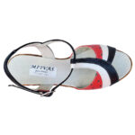 Sandale dama rosu-multicolor cu platforma din piele naturala intre 34 si 42 - imagine 5