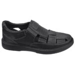 Pantofi de vara lati din piele naturala negri marimi intre 40 si 45