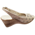 Sandale dama cu platforma bej din piele naturala perforata intre 34 si 41 - imagine 3