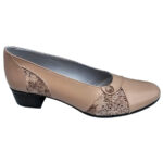 Pantofi bej dame cu toc patrat din piele naturala marimi intre 35 si 41 - imagine 2