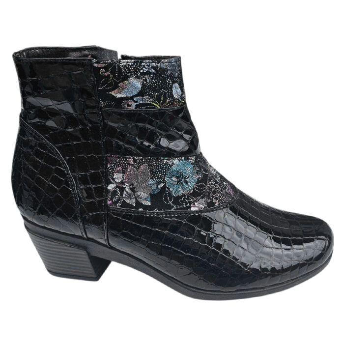 Botine dama cu toc gros din piele naturala croco si cu model intre 35 si 42 - imagine 2