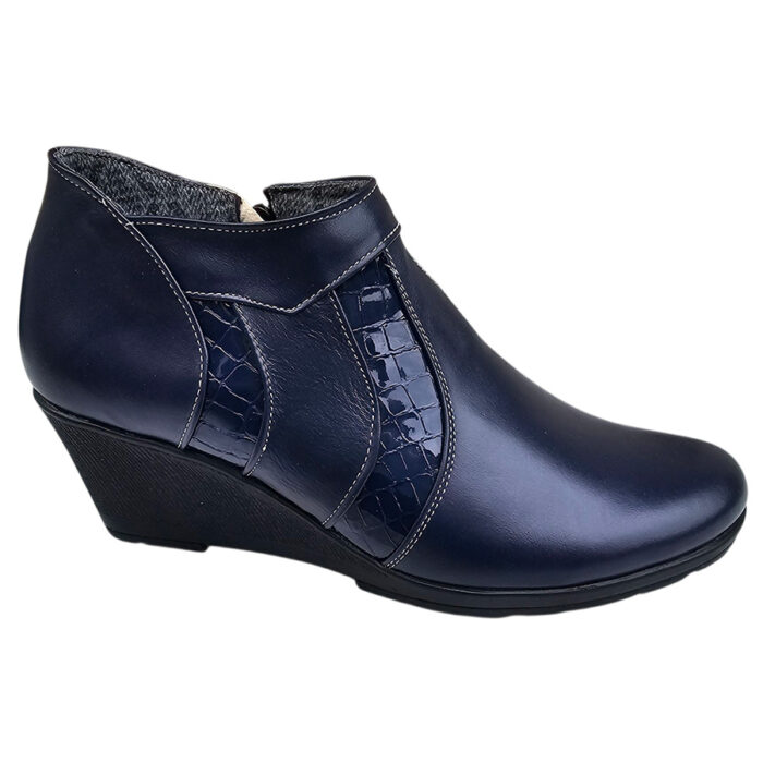 Botine dama scurte din piele naturala bleumarin intre 36 si 40 - imagine 2