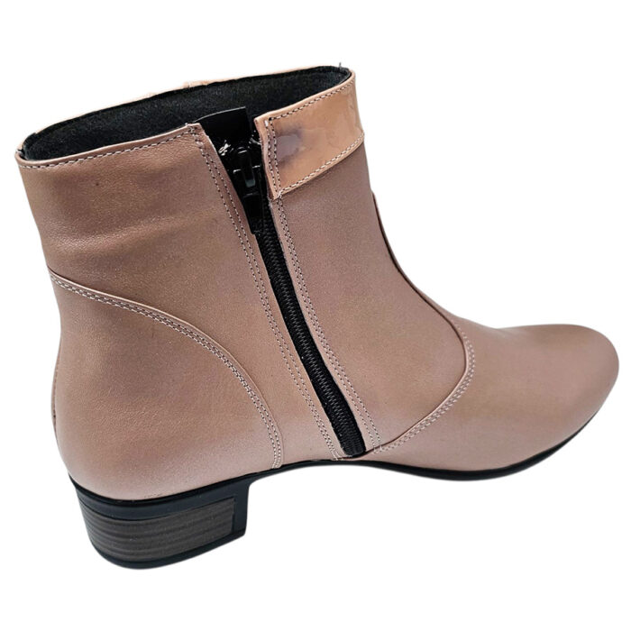 LICHIDARE Botine dama cu toc patrat din piele naturala bej vatuite marimea 37 - imagine 2