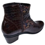 Botine dama cu toc gros din piele naturala croco maro intre 35 si 42 - imagine 3
