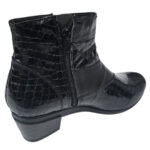 Botine dama cu toc gros din piele naturala croco negre intre 35 si 42 - imagine 3