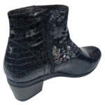Botine dama cu toc gros din piele naturala croco si cu model intre 35 si 42 - imagine 3