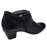 Botine scurte cu toc masiv din piele naturala neagra intre 35 si 41 - imagine 3