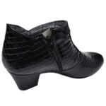 Botine scurte cu toc masiv din piele naturala neagra lacuita intre 35 si 41 - imagine 3