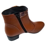 Botine dama cu toc patrat din piele naturala maro vatuite intre 35 si 41 - imagine 3