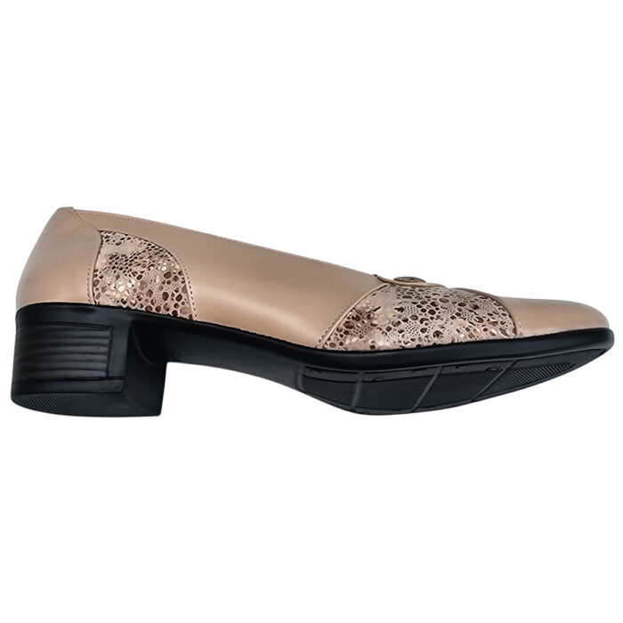 Pantofi bej dame cu toc patrat din piele naturala marimi intre 35 si 41 - imagine 4