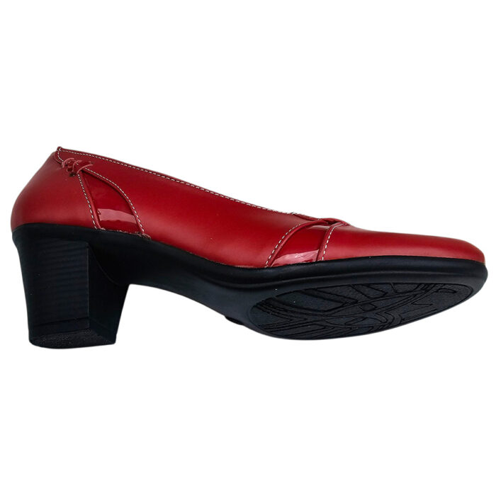 LICHIDARE Pantofi rosii dame cu toc patrat din piele naturala marimea 36 - imagine 3