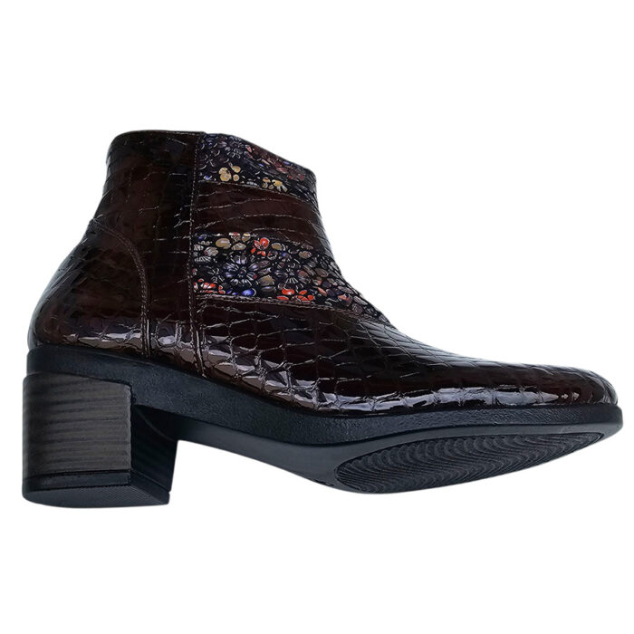 Botine dama cu toc gros din piele naturala croco maro intre 35 si 42 - imagine 4