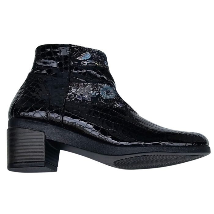 Botine dama cu toc gros din piele naturala croco si cu model intre 35 si 42 - imagine 4