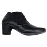 Botine scurte cu toc masiv din piele naturala neagra intre 35 si 41 - imagine 4