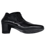 Botine scurte cu toc masiv din piele naturala neagra lacuita intre 35 si 41 - imagine 4