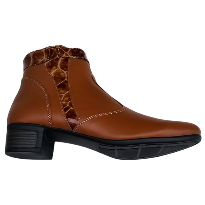 Botine dama cu toc patrat din piele naturala maro vatuite intre 35 si 41 - imagine 4