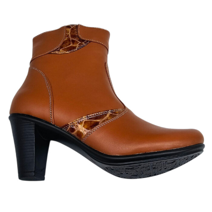 Botine dama elegante cu toc din piele naturala maro intre 36 si 41 - imagine 4